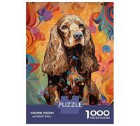 Puzzles De 1000 Pièces pour Adultes Cocker Spaniel Art Nouveau Puzzle Adulte Jeux Amusants mais Amusants Et Humoristiques, Un Vrai Défi À Terminer 38x26cm/1000pcs