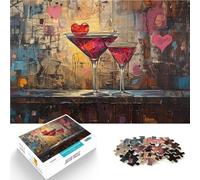 Puzzles de 1000 pièces pour Adultes Cocktails d'amour Jouet éducatif d'apprentissage avec Affiche et Feuille de Questions correspondantes 38x26cm