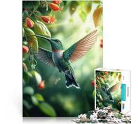 Puzzles de 1000 pièces pour Adultes Colibri se nourrissant d'une Fleur Casse-tête pour Liste de souhaits avec Le Père Noël 38x26cm