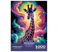 Puzzles De 1000 Pièces pour Adultes Colorful Giraffe in Cosmic Background Puzzle Anti-Stress, Jouet De Décoration Intérieure, Difficile Et Stimulant 38x26cm/1000pcs