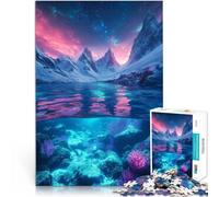 Puzzles de 1000 pièces pour Adultes Corail sous-Marin et Montagnes enneigées Défi Difficile Cadeaux pour Les Amis et la Famille 52x38cm