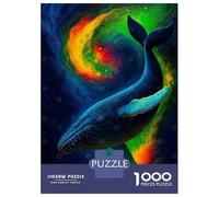 Puzzles De 1000 Pièces pour Adultes Cosmic Whale in Colorful Nebula Puzzles pour Adultes, Jouets À Monter Soi-même, Cadeaux pour Femmes, Difficiles Et Stimulants 38x26cm/1000pcs