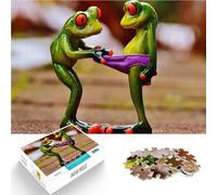Puzzles de 1000 pièces pour Adultes Couple DE Grenouilles DRÔLES Difficile et défi Activités Amusantes à la Maison, Cadeaux d'anniversaire, Cadeaux de Voyage, 52x38cm