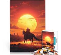 Puzzles de 1000 pièces pour Adultes Cowboy dans Le désert Jeu Familial Anti-Stress Défi Difficile Une œuvre d'art 52x38cm