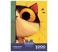 Puzzles De 1000 Pièces pour Adultes Curious Cat Peeking Puzzle pour Adultes Jeu Pratique, Analyse Et Logique Jeu Stimulant Cadeaux 52x38cm/1000pcs