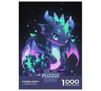 Puzzles De 1000 Pièces pour Adultes Cute Neon Dragon Illustration Puzzle Jeux De Famille Difficile Difficile Cadeaux Uniques pour Anniversaire Et Noël 38x26cm/1000pcs