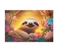 Puzzles De 1000 Pièces pour Adultes, Cute Sloth, Puzzles Créatifs pour Adultes Et Enfants, Jeu Éduchatif pour Enfant Adulte （75×50cm）