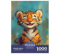 Puzzles De 1000 Pièces pour Adultes Cute Tiger Cub Smile Puzzle Anti-Stress, Jouet De Décoration Intérieure, Difficile Et Stimulant 70x50cm/1000pcs