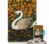 Puzzles de 1000 pièces pour Adultes Cygne dans Un Jardin étoilé Jouets éducatifs d'apprentissage Une œuvre d'art 38x26cm