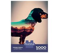 Puzzles De 1000 Pièces pour Adultes Dachshund Retro Puzzles pour Adultes, Jouets À Monter Soi-même, Cadeaux pour Femmes, Difficiles Et Stimulants 38x26cm/1000pcs