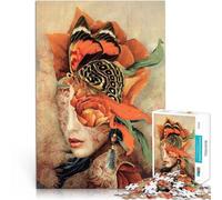 Puzzles de 1000 pièces pour Adultes Dame Papillon Jeux éducatifs Décoration d'intérieur est idéal comme Cadeau pour Toute la Famille 50x70cm