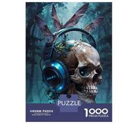 Puzzles De 1000 Pièces pour Adultes Death Moth Skull Music Casse-têtes pour Adultes - Jeu De Réflexion - Améliore La Mémoire - Cadeaux Uniques pour Un Anniversaire Ou Noël 38x26cm/1000pcs