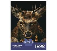 Puzzles De 1000 Pièces pour Adultes Deer Chess Puzzle Jeux De Famille Difficile Difficile Cadeaux Uniques pour Anniversaire Et Noël 70x50cm/1000pcs
