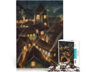 Puzzles de 1000 pièces pour Adultes Dernier étage Jouets de Divertissement Familial avec des pièces de Formes aléatoires entièrement imbriquées 52x38cm