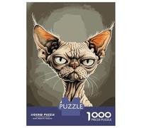 Puzzles De 1000 Pièces pour Adultes Devon Rex Caricature Puzzle Adulte Jeux Amusants mais Amusants Et Humoristiques, Un Vrai Défi À Terminer 38x26cm/1000pcs
