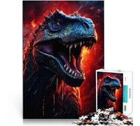 Puzzles de 1000 pièces pour Adultes Dinosaure épique T Rex Jouets de Divertissement Familial Jeu de défi Unique 50x70cm