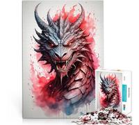 Puzzles de 1000 pièces pour Adultes Dragon Aquarelle Jouets éducatifs d'apprentissage Cadeau d'anniversaire, Cadeaux, décoration Murale 38x26cm