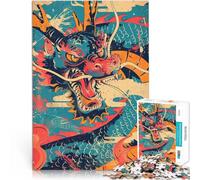 Puzzles de 1000 pièces pour Adultes Dragon Chinois coloré Jeu Familial Anti-Stress Défi Difficile Œuvre d'art 38x26cm