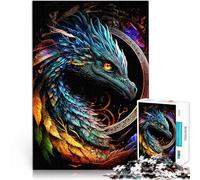 Puzzles de 1000 pièces pour Adultes Dragon coloré Entraînez Votre Cerveau et Vos Mains Renforcer l'amour Entre Les Couples 52x38cm