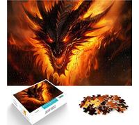 Puzzles de 1000 pièces pour Adultes Dragon cracheur de feu Jouets de Divertissement Familial Décoration Parfaite 75x50cm