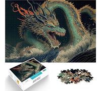 Puzzles de 1000 pièces pour Adultes Dragon dans Les Vagues Jouets de Divertissement Familial Idées Cadeaux 38x26cm