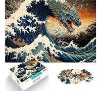 Puzzles de 1000 pièces pour Adultes Dragon dans Les Vagues pour Le Jeu éducatif Challenge Toy Décoration Parfaite 38x26cm