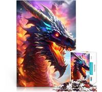 Puzzles de 1000 pièces pour Adultes Dragon des rêves Réduction du Stress intéressante Liste de souhaits avec Le Père Noël 75x50cm