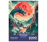 Puzzles De 1000 Pièces pour Adultes Dragon Sunset Watch Puzzle Adulte Jeux Relaxants Défi Difficile Aide À Exercer Le Cerveau 38x26cm/1000pcs