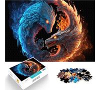 Puzzles de 1000 pièces pour Adultes Dragon Yin Yang Jeu Familial Anti-Stress Défi Difficile Convient aux Couples 75x50cm