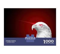 Puzzles De 1000 Pièces pour Adultes Eagle with Laser Eyes on Red Puzzles pour Adultes - Jeu De Réflexion, Analyse Et Logique pour Les Amateurs De Jeux 70x50cm/1000pcs