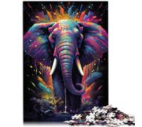 Puzzles de 1000 pièces pour Adultes Éléphant coloré Jouets de Divertissement Familial 14,96 po x 20,47 po pour est idéal comme Cadeau pour Toute la Famille