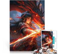 Puzzles de 1000 pièces pour Adultes Épée du Dragon Entraînez Votre Cerveau et Vos Mains avec Affiche et Feuille de Questions correspondantes 75x50cm