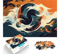 Puzzles de 1000 pièces pour Adultes Espace Abstrait tourbillonnant Yin Yang Impossible Cadeau d'anniversaire, Cadeaux, décoration Murale 75x50cm