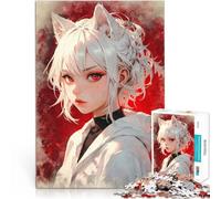 Puzzles de 1000 pièces pour Adultes Esprit du Renard féroce aux Cheveux Blancs Défi Difficile est idéal comme Cadeau pour Toute la Famille 26x38cm