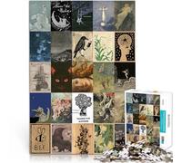 Puzzles de 1000 pièces pour Adultes et Adolescents Affiche d'art rétro en mosaïque Fait de Bois,pour Les 14 Ans et Plus Difficile à réaliser mais Amusant et Humoristique Jouets Cadeaux。