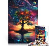 Puzzles de 1000 pièces pour Adultes et Adolescents Arbre sous la planète Convient aux 14 Ans et Plus Jeux éducatifs à Faire soi-même Car C'est Un pour Toute la Famille。