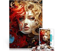 Puzzles de 1000 pièces pour Adultes et Adolescents Art de Belle Femme Fabriqué en Carton Convient aux 14 Ans et Plus Entraînez Votre Cerveau et Vos Mains Cadeaux de Jeux de Noël。Taille：38x52cm