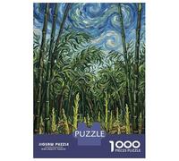 Puzzles De 1000 Pièces pour Adultes Et Adolescents Bamboo Forest Painting in Van Gogh Style Casse-tête, Jeu De Réflexion, Décoration Intérieure, Idéal comme Cadeau 52x38cm/1000pcs