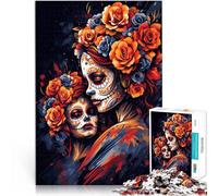 Puzzles de 1000 pièces pour Adultes et Adolescents Beauté du Jour des Morts Fait de Bois Convient aux 14 Ans et Plus Interaction Parent-Enfant Cadeaux intéressants pour réduire Le Stress。