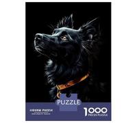 Puzzles De 1000 Pièces pour Adultes Et Adolescents Black & Gold Australian Shepherd Puzzles pour Adolescents, Jeux De Société, Cadeaux pour Femmes, Idéal comme Cadeau 38x26cm/1000pcs