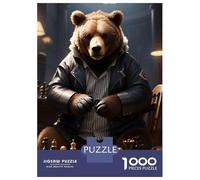 Puzzles De 1000 Pièces pour Adultes Et Adolescents Chess Bear Playing Puzzle Jeux Amusants Défi Difficile Interaction Parent-Enfant 70x50cm/1000pcs