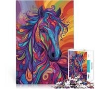 Puzzles de 1000 pièces pour Adultes et Adolescents “Cheval Avatar Artistique” ,pour Les 14 Ans et Plus Difficile à réaliser mais Amusant et Humoristique Jeu de Noël Cadeaux pour Femmes。