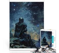 Puzzles de 1000 pièces pour Adultes et Adolescents Chevalier sous Le Ciel étoilé Fait de Papier,pour Les 14 Ans et Plus Jeux en Famille Cadeau pour Les Anniversaires。Taille:26x38cm