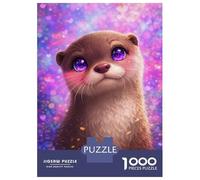 Puzzles De 1000 Pièces pour Adultes Et Adolescents Cute Otter with Big Purple Eyes Puzzles pour Adolescents, Jeux De Société, Cadeaux pour Femmes, Idéal comme Cadeau 38x26cm/1000pcs