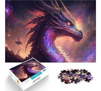 Puzzles de 1000 pièces pour Adultes et Adolescents Dragon de l'espace Cosmique Fabriqué en Carton Convient aux 14 Ans et Plus Jeu intellectuel Jouet Offrir en Cadeau à Toute la Famille。Taille：38x52cm