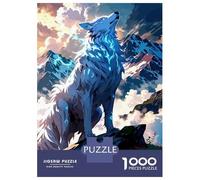 Puzzles De 1000 Pièces pour Adultes Et Adolescents Howling Wolf on Mountain Peak Puzzles pour Adultes, Jouet, Décoration Murale, Défi De Vitesse, Difficile Et Stimulant 70x50cm/1000pcs