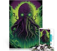 Puzzles de 1000 pièces pour Adultes et Adolescents Illustration de Cthulhu Fait de Papier，pour Les 14 Ans et Plus Staycation Tuer Le Temps De Superbes Cadeaux et Jouets。Taille：26x38cm