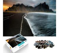 Puzzles de 1000 pièces pour Adultes et Adolescents Islande Nature Voyage Ville Fait de Bois Convient aux 14 Ans et Plus Améliorer la mémoire Cadeaux pour Les Amis et la Famille。Taille:50x75cm