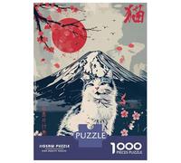 Puzzles De 1000 Pièces pour Adultes Et Adolescents Japanese Nature Kawaii Cat Casse-tête, Jeu De Réflexion, Décoration Intérieure, Idéal comme Cadeau 70x50cm/1000pcs