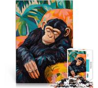 Puzzles de 1000 pièces pour Adultes et Adolescents La Sieste du chimpanzé Fait de Papier，pour Les 14 Ans et Plus Staycation Tuer Le Temps Cadeau pour Les Anniversaires。Taille：26x38cm